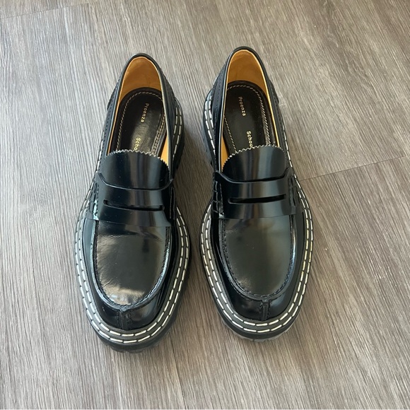 Proenza Schouler Lug Sole Platform Loafers Black Women's Shoe Size 37.5 - Picture 3 of 10
